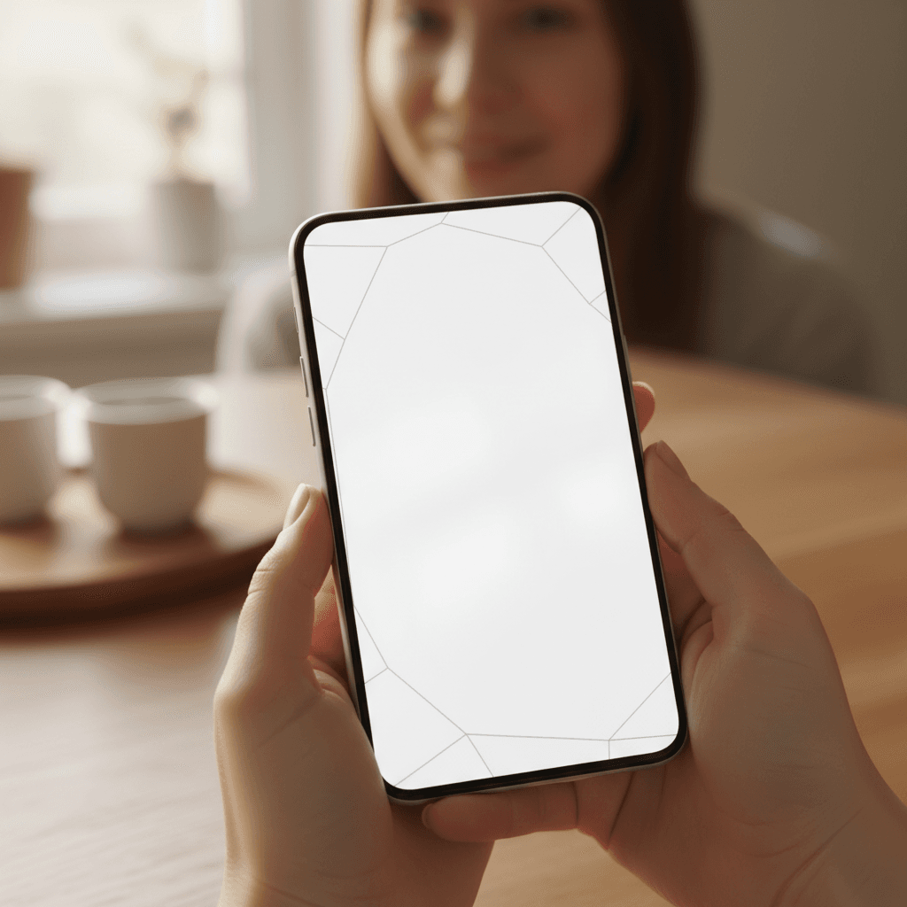 Professional holding phone to make contact